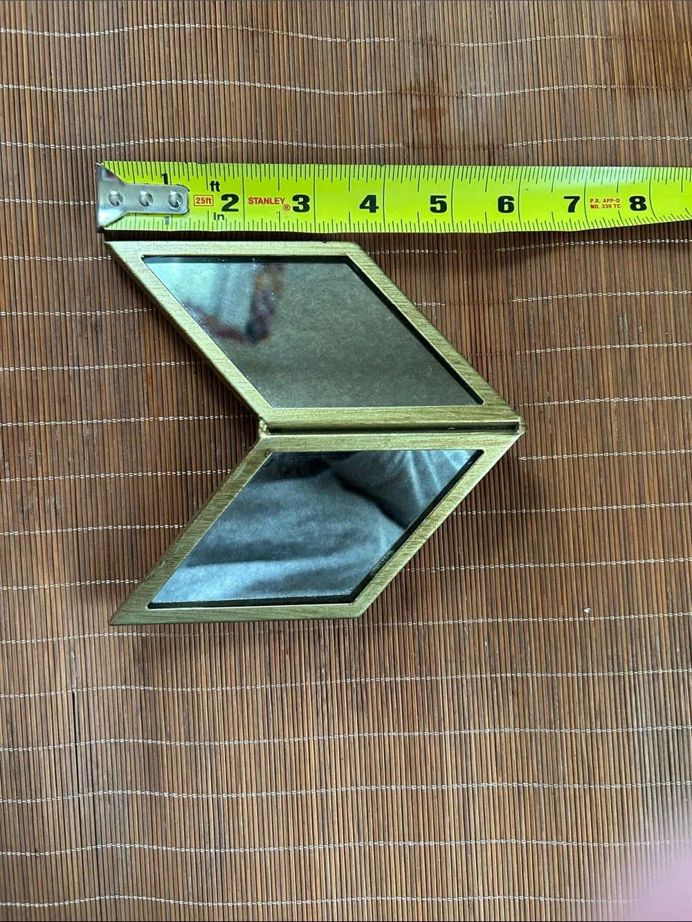 Urban Outfitters Brass Chevron Triple Wall Mirrors - Gold Tone